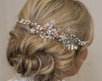 Art Deco Hair Comb Floral Hair Comb Bridal Flower Crown Rose Gold Hair Vine Bridal Flower Crown Swarovski Tiara Crystal Wedding Accessories