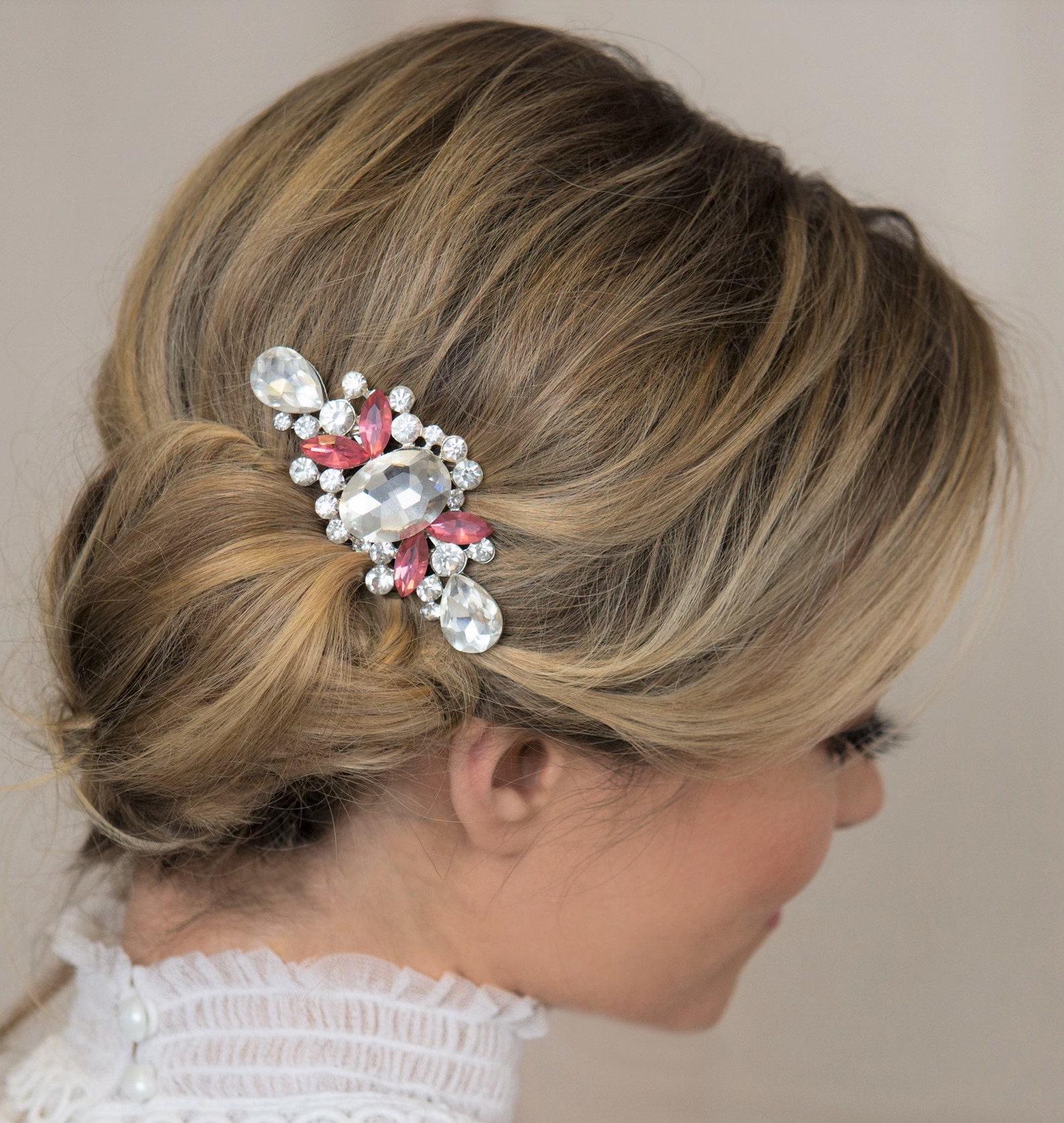 Pink Hair Comb Pink Rhinestone Comb Hot Pink Hair Piece Fun Etsy