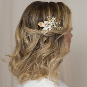 Or Peigne de cheveux de mariée Barrette Voile de mariée Peigne de mariée Peigne de mariage Peigne de mariage Accessoires de cheveux pour mariage Strass Peigne à cheveux Boho Bride Comb