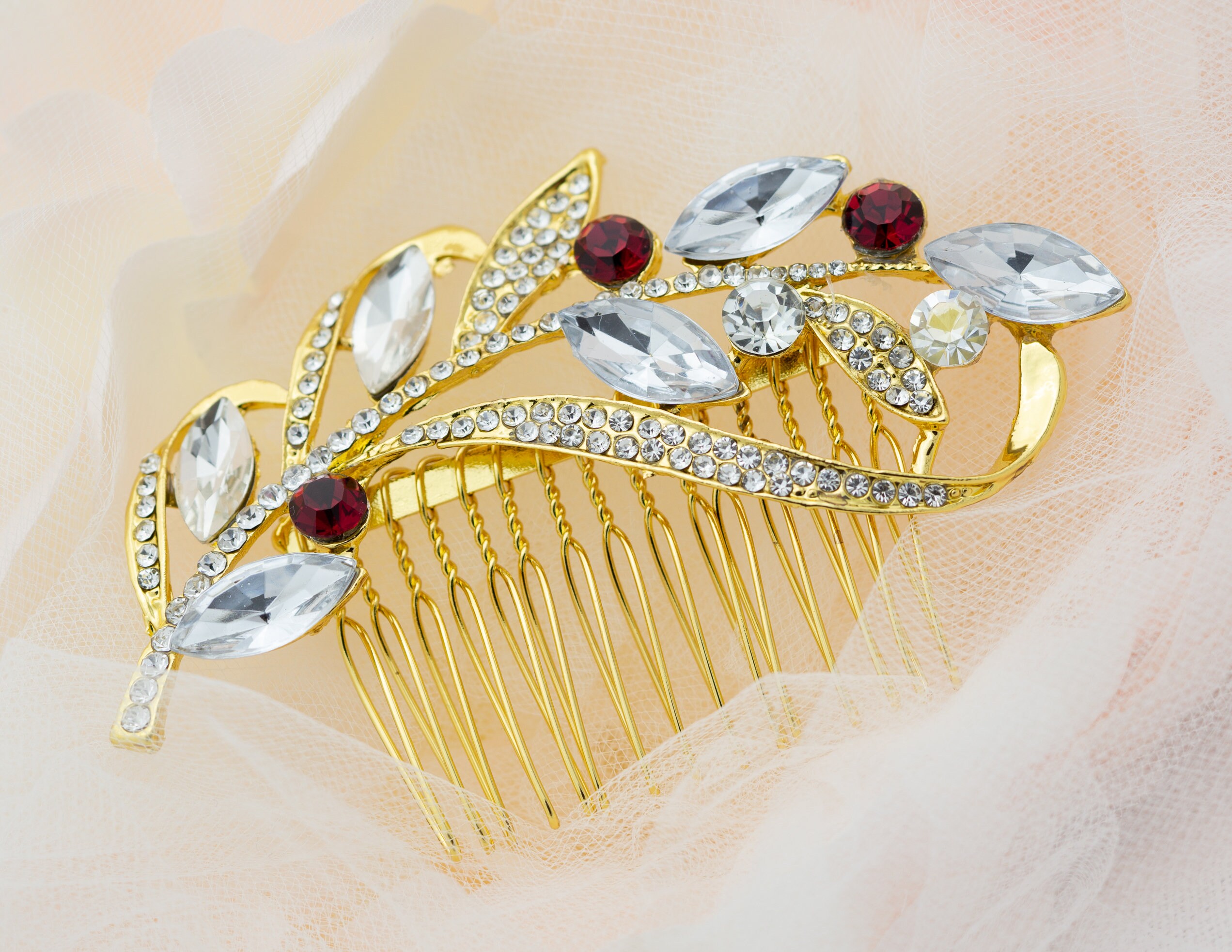 Bridal Headpiece Red Hair Comb Prom Hair Accessories - Etsy Bridal Headpiece Red Hair Comb Prom Hair Accessories - Etsy