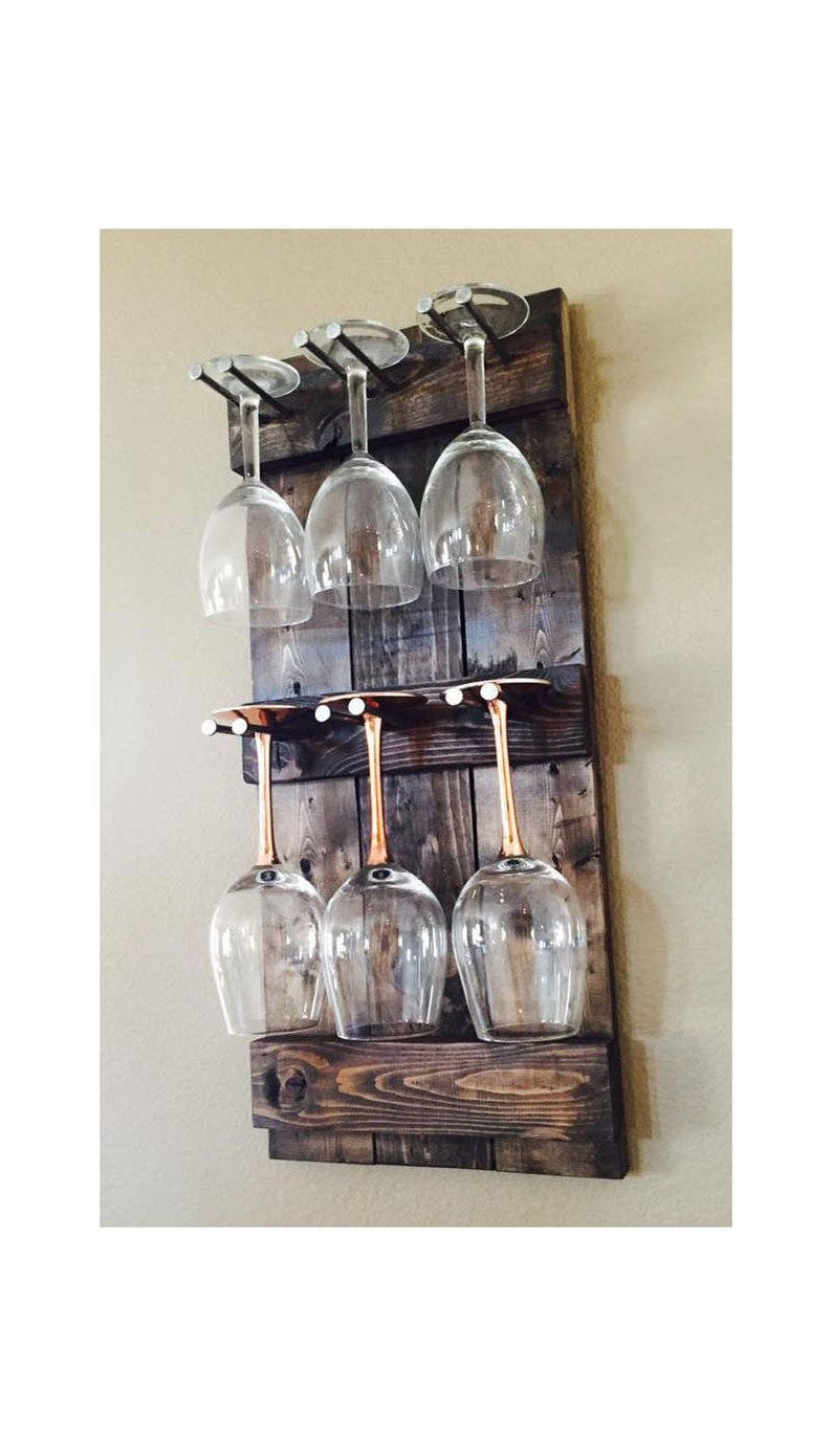 Rustic Wine Glass Holder Rack Image 0
