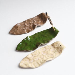 Leaf Ceramic Incense Holder. Handmade image 1
