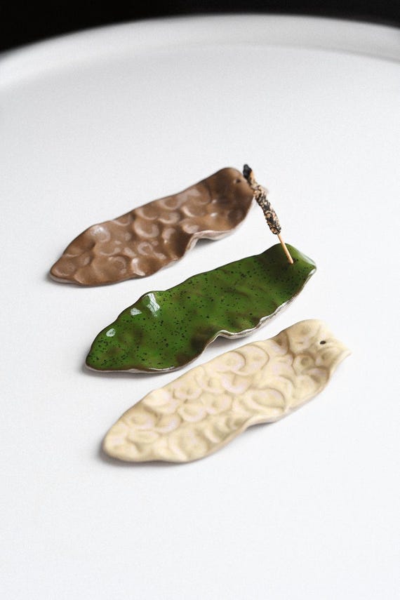 Leaf Ceramic Incense Holder. Handmade