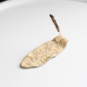 Leaf Ceramic Incense Holder. Handmade Key Lime