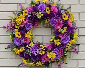Burlap Wreath Gift for Her Wreaths for Front Door Shabby Chic Wreath Farmhouse Wreath Burlap Wreath for Front Door Mother/'s Day Gifts