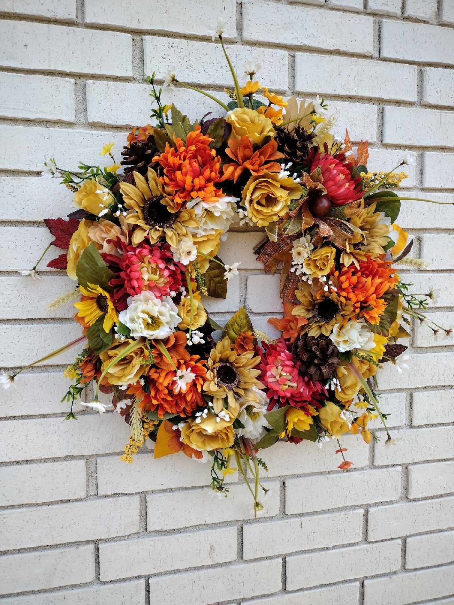 Fall Harvest Wreath, Fall Wreath, Front Door Wreath, Matching Double