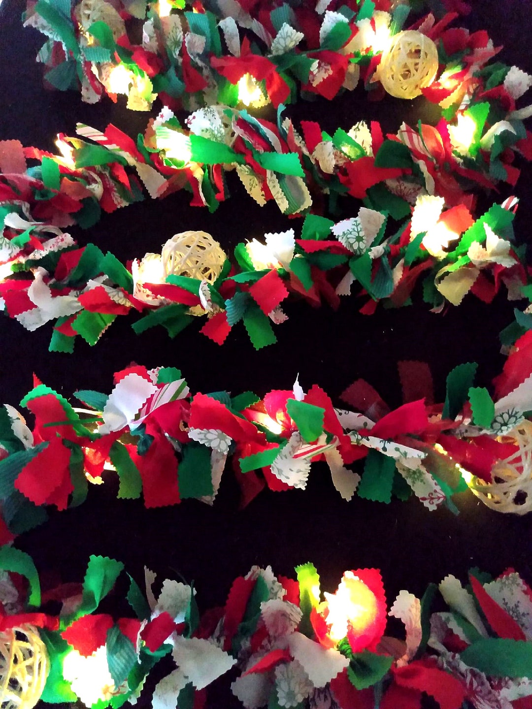 Huge Light up Christmas Garland 14', Christmas Table Runner, Mantle
