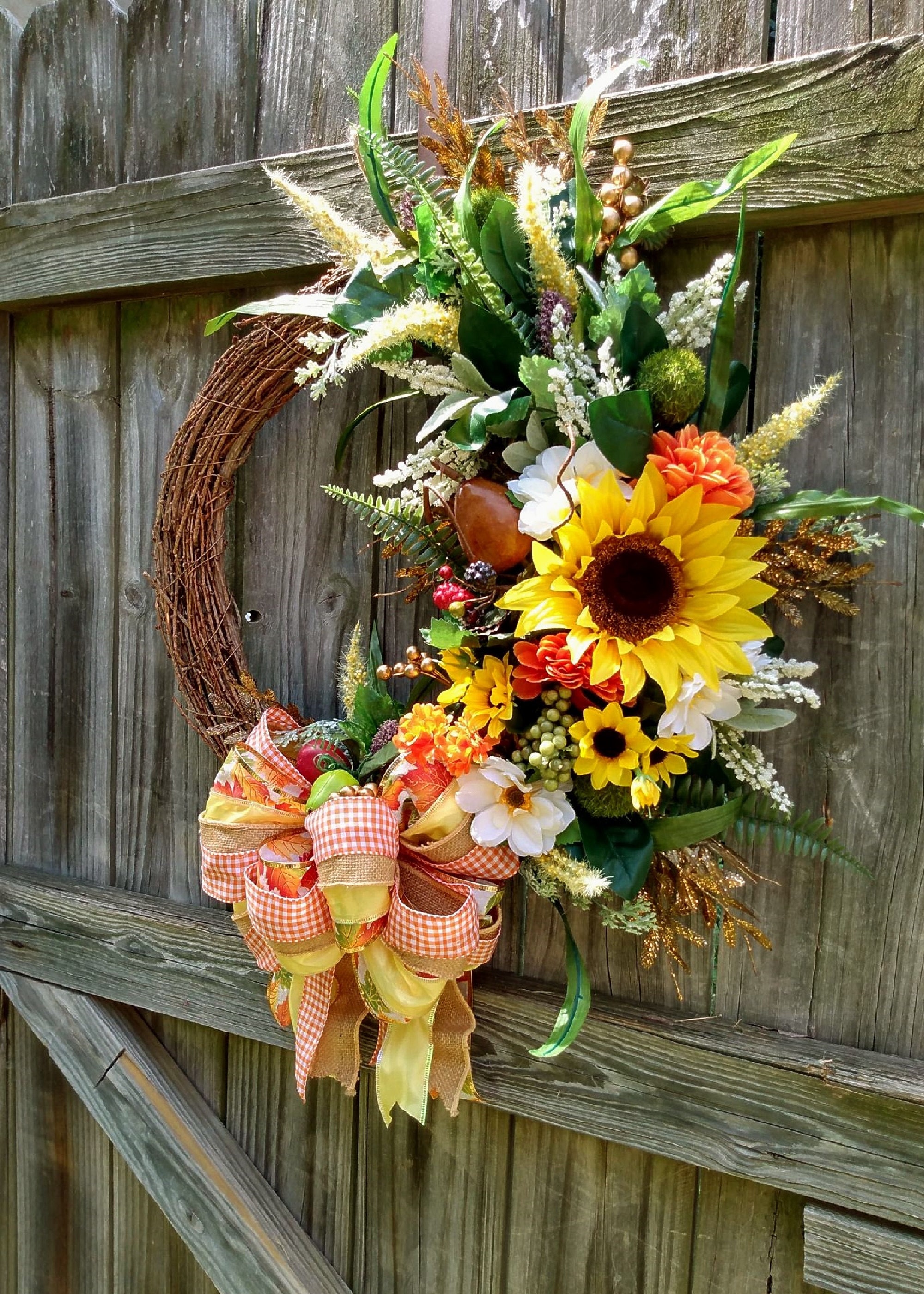 Fall Farmhouse Wreath for Front Door Grapevine Wreath Wreath Etsy