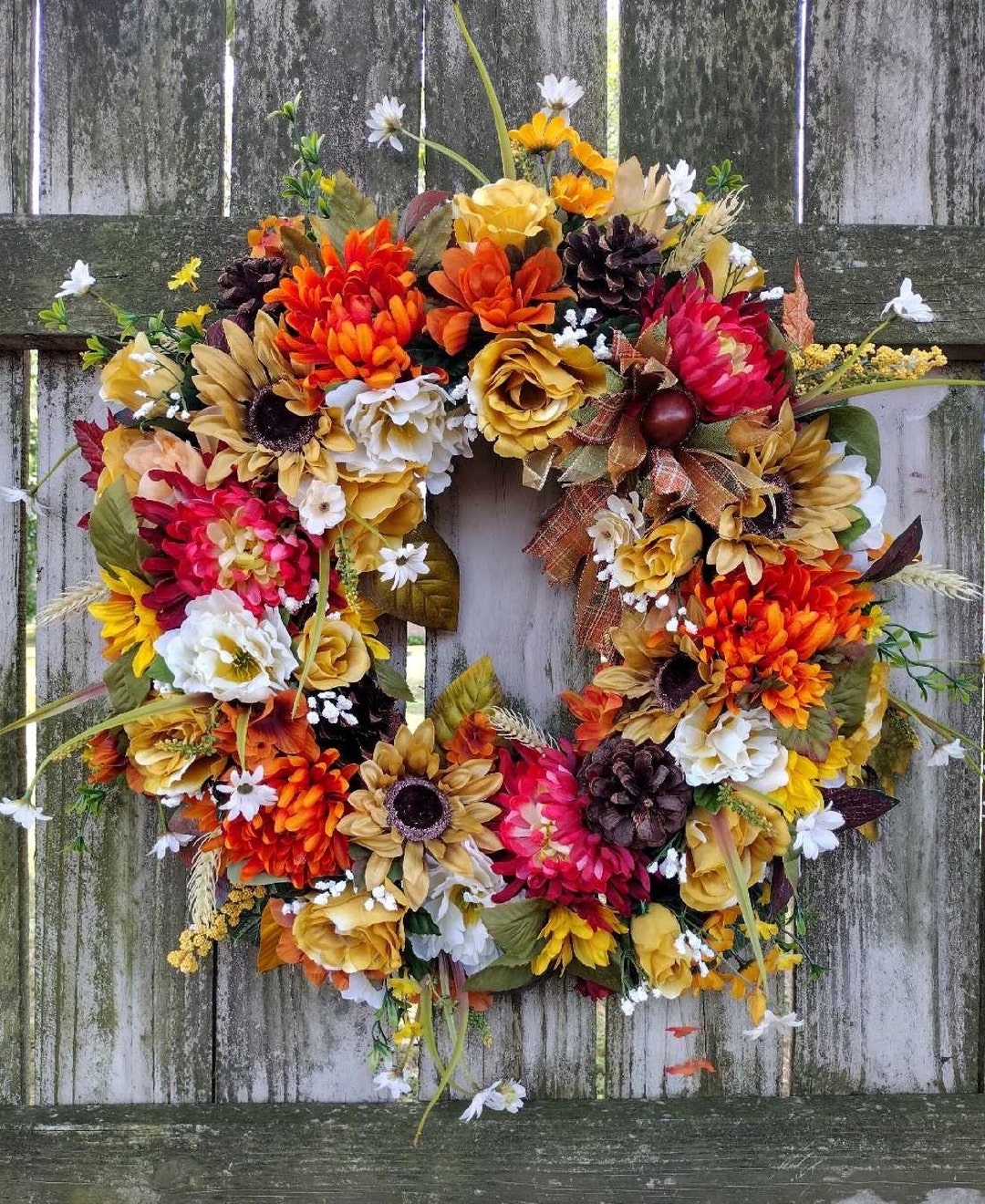 Fall Harvest Wreath, Fall Wreath, Front Door Wreath, Matching Double