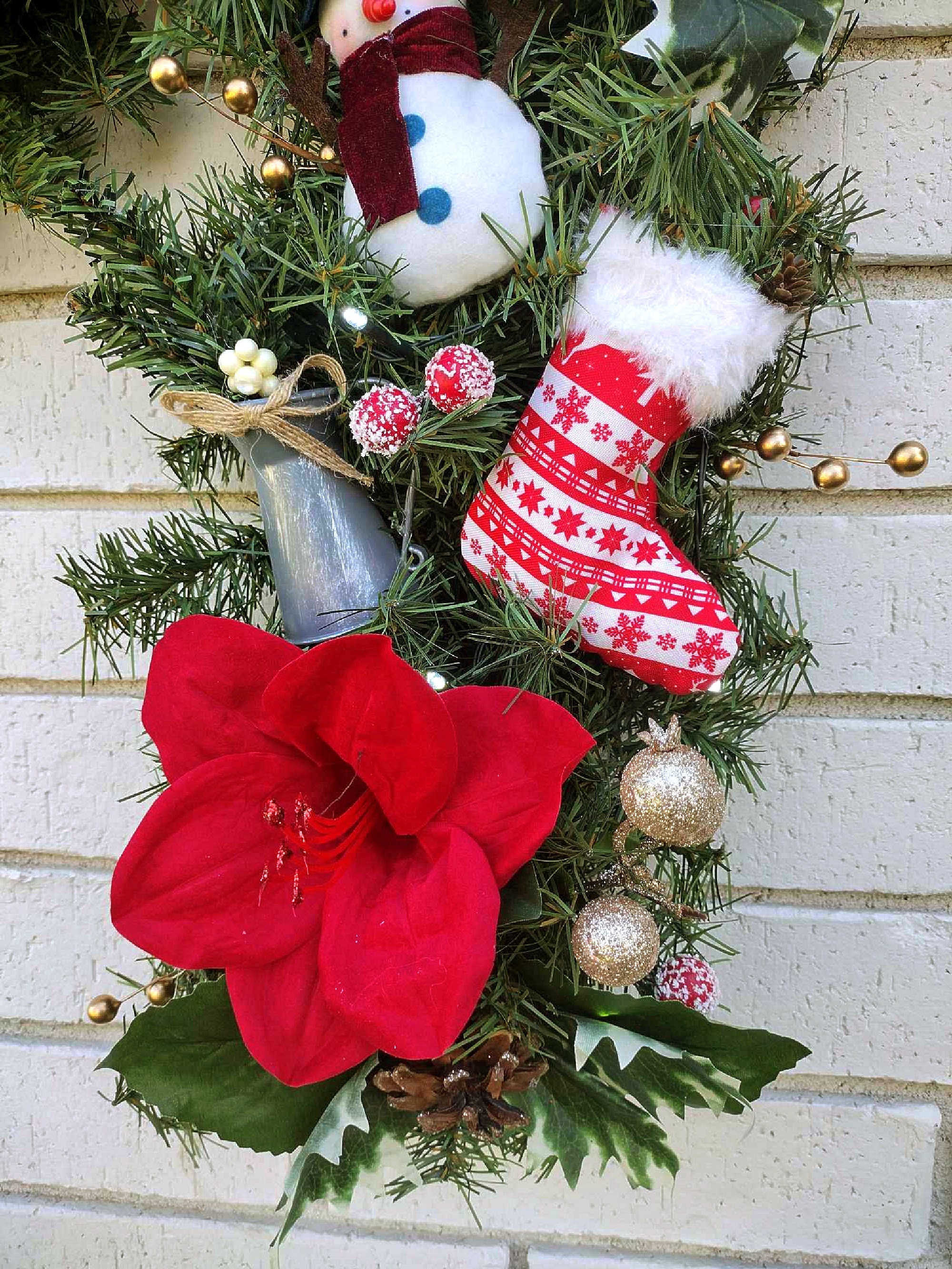 Prelit Christmas Wreath, Candy Cane Christmas Wreath With Lights