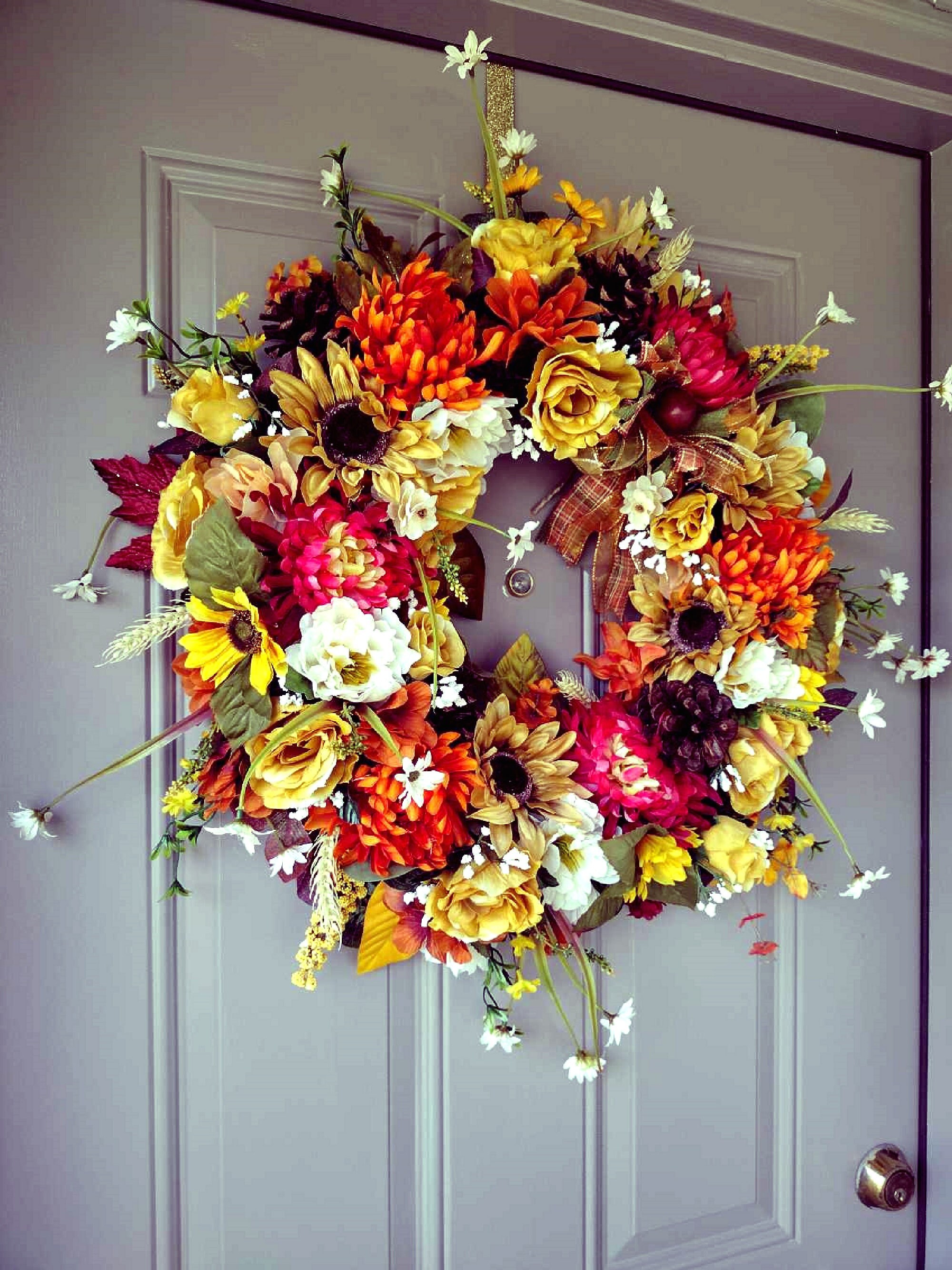Fall Harvest Wreath, Fall Wreath, Front Door Wreath, Matching Double Door Wreaths, Foliage