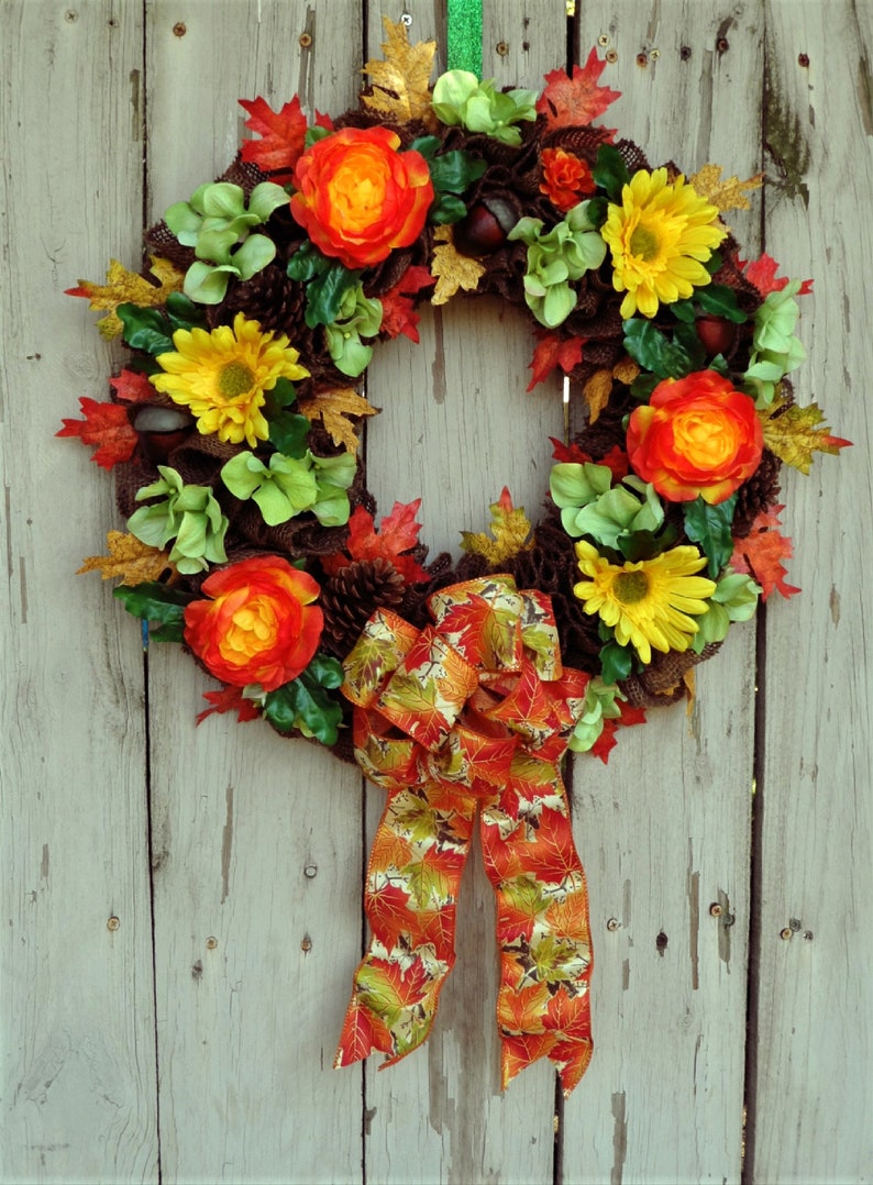 Fall Wreath for Front Door Fall Decor for Front Porch Fall Etsy