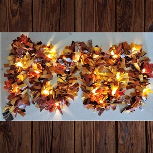 Fall Garland with Lights, 10ft Autumn Garland, Thanksgiving Decor, Fall Decor, Autumn Leaves, Leafy Garland, Rag