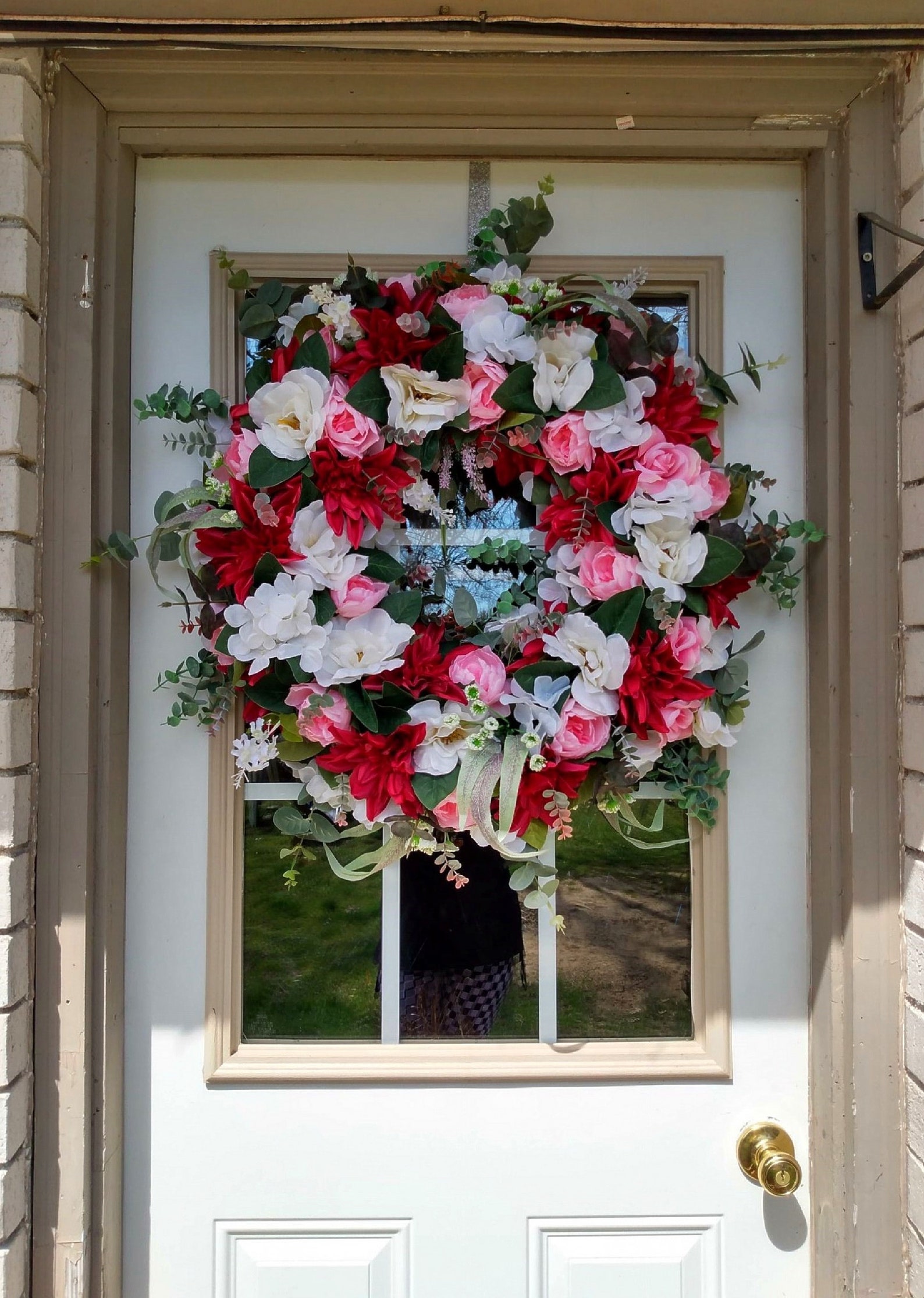 Large Floral Wreath for Front Door Floral Decor Summer - Etsy