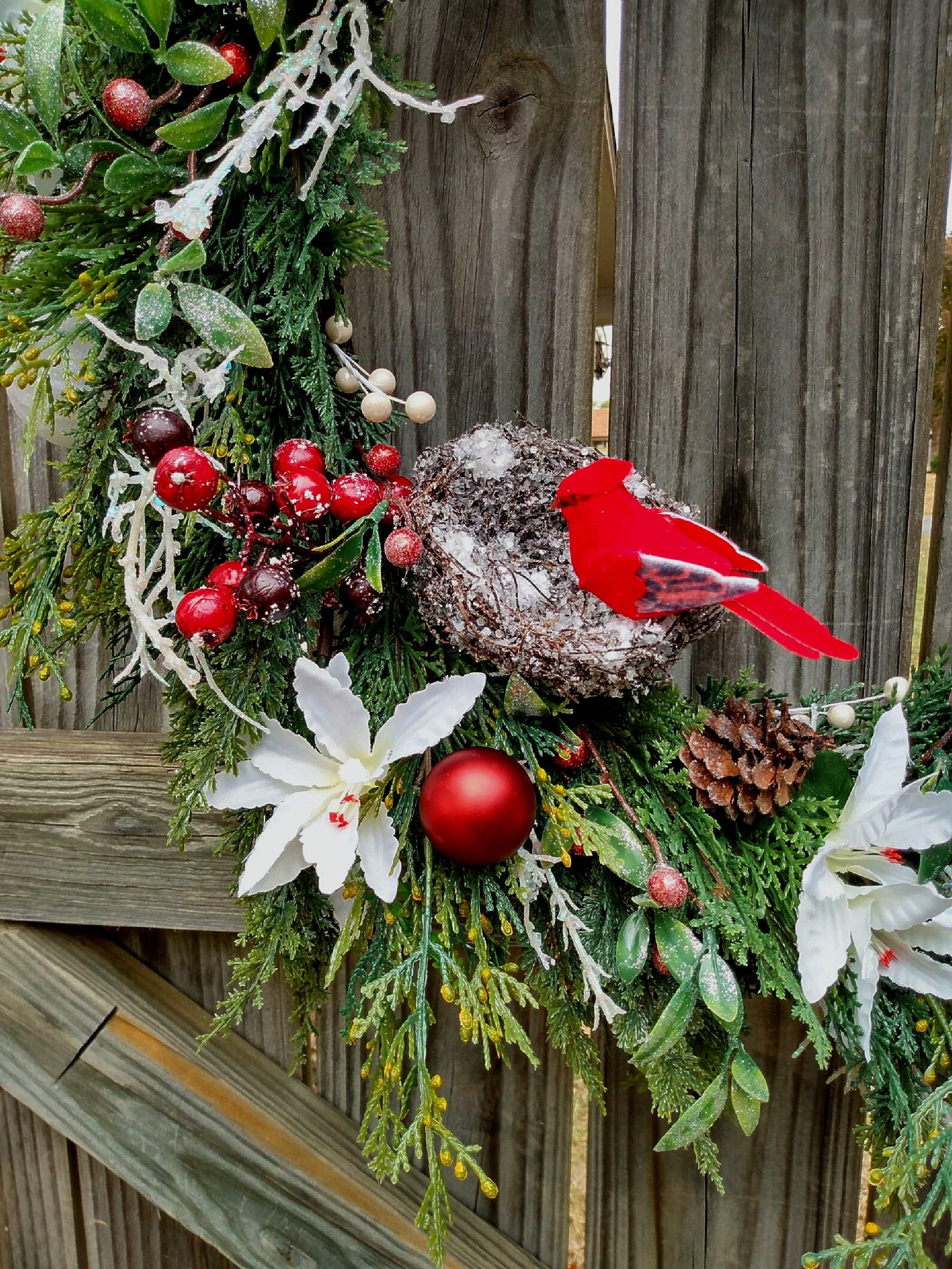 Large Woodland Christmas Wreath With Lights 26 Etsy