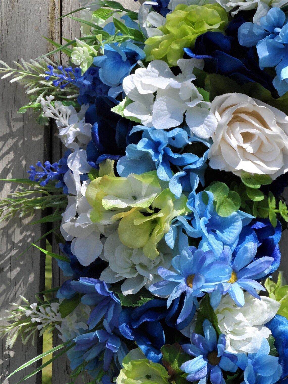 Blue Floral Wreath for Front Door Farmhouse Floral Wreath Etsy