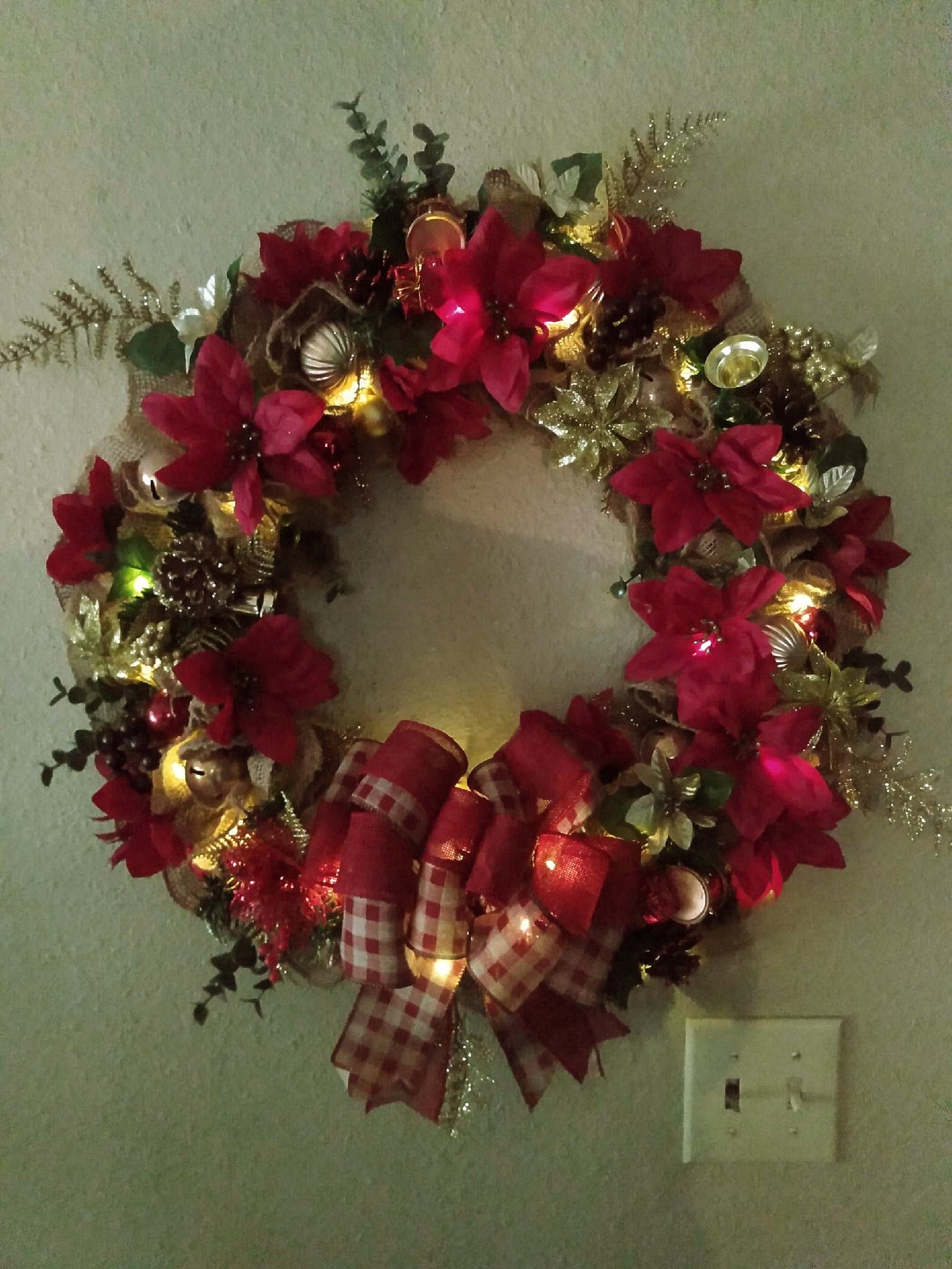 Christmas Wreath for Front Doors, Christmas Wreath With Lights