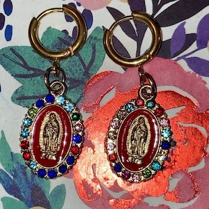 Virgin Mary Earrings l St Mary Earrings l Virgen De Guadalupe Earrings l Our Lady of Guadalupe Earrings l Catholic Earrings