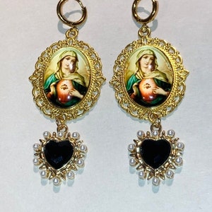 Virgin Mary Earrings l St Mary Earrings l Virgen De Guadalupe Earrings l Our Lady of Guadalupe Earrings l Catholic Earrings
