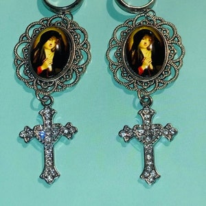 Virgin Mary Earrings l St Mary Earrings l Virgen De Guadalupe Earrings l Our Lady of Guadalupe Earrings l Catholic Earrings