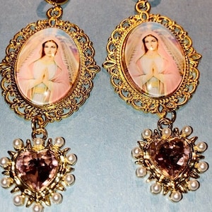 Virgin Mary Earrings l St Mary Earrings l Virgen De Guadalupe Earrings l Our Lady of Guadalupe Earrings l Catholic Earrings