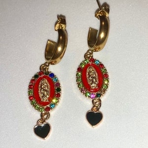 Virgin Mary Earrings l St Mary Earrings l Virgen De Guadalupe Earrings l Our Lady of Guadalupe Earrings l Catholic Earrings