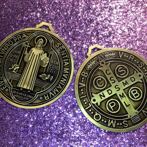 Saint Benedict Medal l Large Saint Benedict Metal l San Benito l Catholic Medallion l Jubilee Protection Metal l Saints Protection Medal
