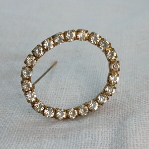 Art Deco c1930s-40s Rhinestone Oval Circle Brooch