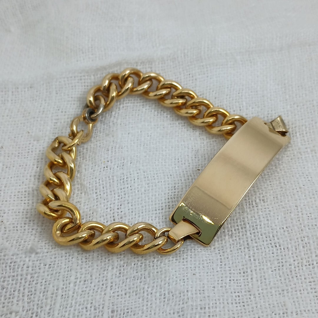 Vintage Lestage 12k Goldfilled ID Bracelet Blank and Engraveable