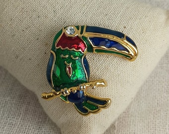 Broche Vintage Coq Chanteclerc En émail Vernissé - Ancienne, Référence 5870, Parfait état, Fabriquée En France