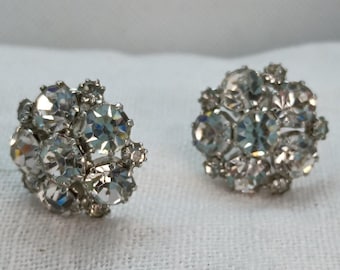 Signed Weiss — Vintage Rhinestone Crystal Earrings — Bride and Bridesmaid Wedding Jewelry