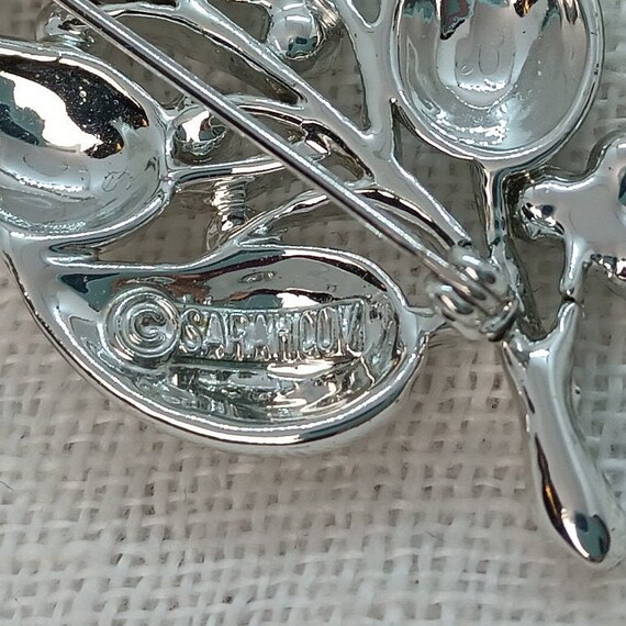 Vintage Sarah Coventry Silvertone Leaf Brooch: Si… - image 4