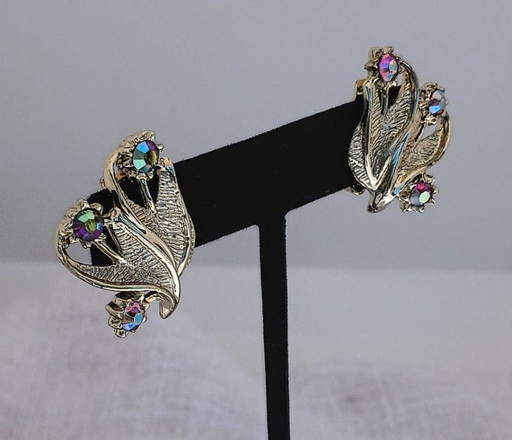 Vintage 1960s Aurora Borealis Rhinestone Silverto… - image 2