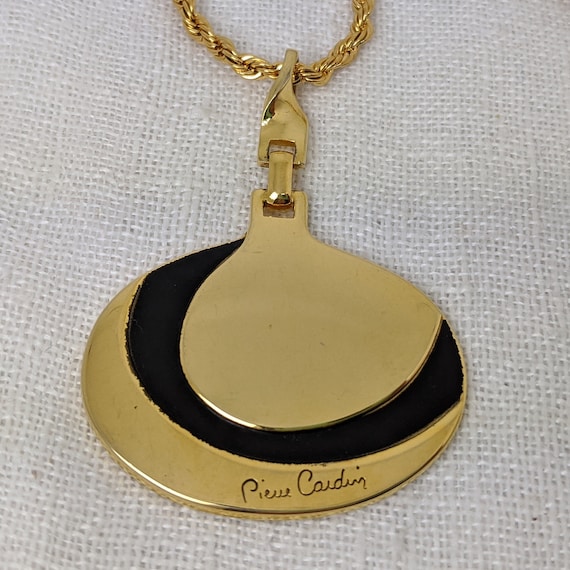 Rare 1970s PIERRE CARDIN Gold Plated & Black Ename