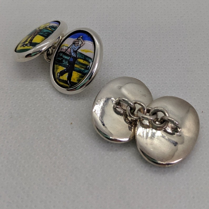 Sterling Silver Golfer Cufflinks