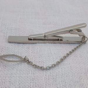 Vintage 1960s Retro Rhinestone and Enamel Tie Bar Wedding, Father's Day Gift for Him image 4