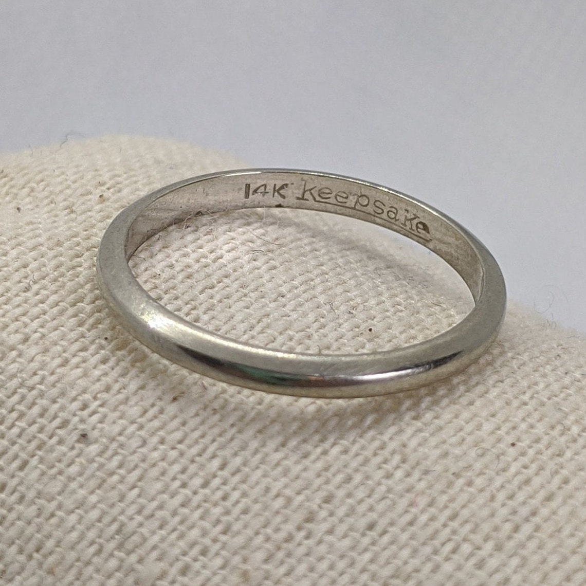Vintage Keepsake 14k White Gold Wedding RingSize 7 Etsy