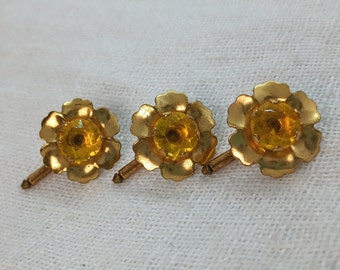 Unique Rhinestone Flower Shirt Studs By BGE — Wedding Tuxedo Shirt Studs for Men and Women — Excellent Like-New Condition!