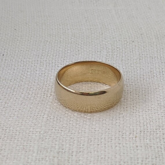 Vintage 14k Gold Wide Wedding Band — Unisex Ring … - image 3