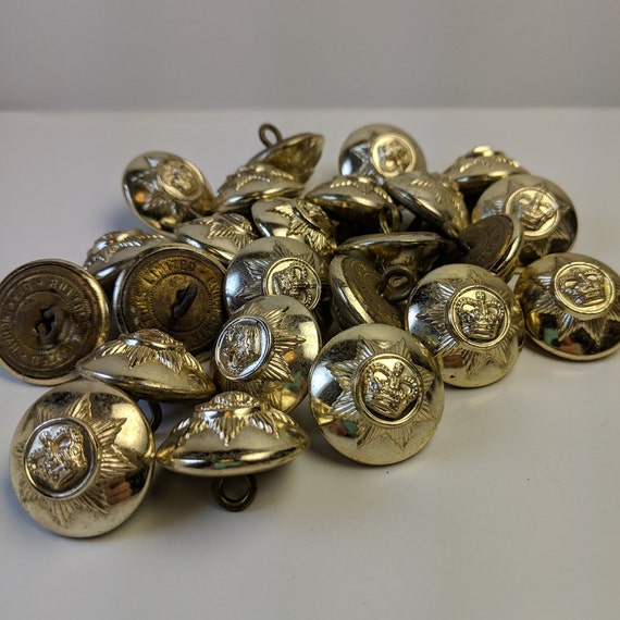 Vintage C1950s Brass British Uniform Buttons—queen Elizabeth