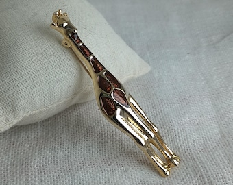 Signierte Liz Claiborner Giraffen Brosche — Vintage "LC"