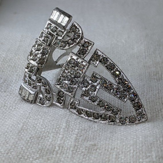 1930s Art Deco Rhinestone Dress Clip/Brooch — Vin… - image 2