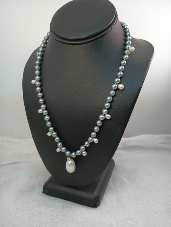 Natural black pearl necklace sale