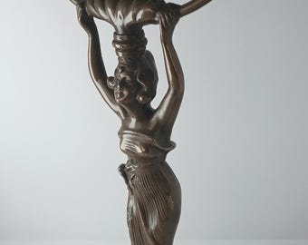Antique 1900s Art Nouveau Figure Vanity Mirror