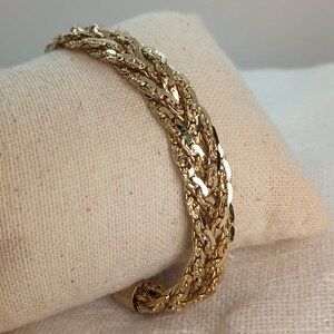 Vintage 1970s Gold-Plated Woven Chain Bracelet