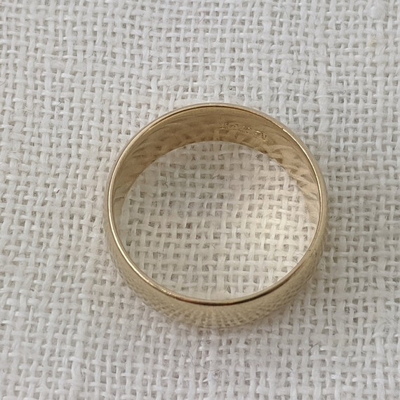 Vintage 14k Gold Wide Wedding Band — Unisex Ring … - image 2