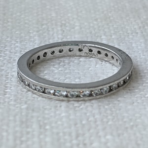 Vintage 1960s Platinum .62cttw Diamond Eternity Ring — Size 6