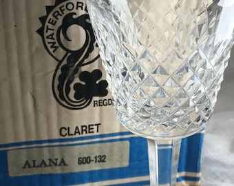 Vintage Waterford Crystal Wine Glasses - 1960s Alana Pattern, Set of 6