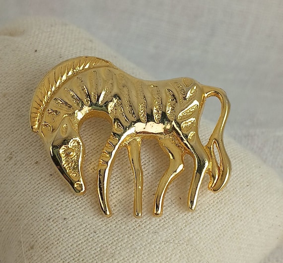 Vintage brooch zebra - Gem