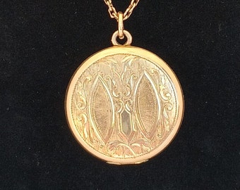 Medallón vintage relleno de oro antiguo de FHS Co. — Regalo para ella, regalo del Día de la Madre